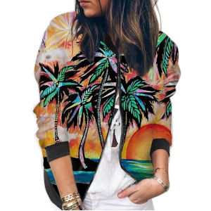 Custom Printed Women's Zip Up Jacket